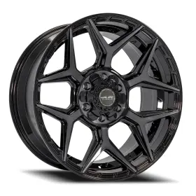 4p06-22100-6d55-18bbt 4play 4p06 Gen2 Wheel - 22x10 Gloss Black With Brushed Face-tinted Clear Rim 6x13
