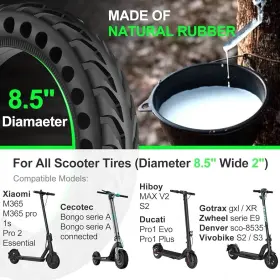 B20201102-1 Bangting 2 Solid Tires Compatible With Xiaomi M365 / Gotrax Gxl V2 8.5 Inch