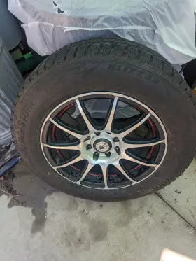 001122 Bridgestone Set Of 4 Blizzak 195/65 R15 91h Tires With Rims Local Pickup Only