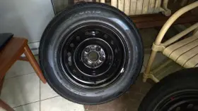 65r15 Bridgestone 28438 Potenza Re92 205/65r15 All Season Tire/ Black Rim 5x120mm Lug