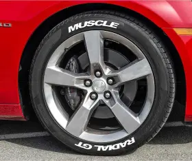 Tw1308 Classic Industries Muscle Radial Gt Raised Letters - White