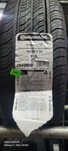1549668 Continental 185/50r16 Pro Contact New Tire