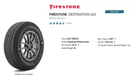 005389 Firestone Destination Le3 265/65r18 Tires Set Of 4 Brand New Never Mounted
