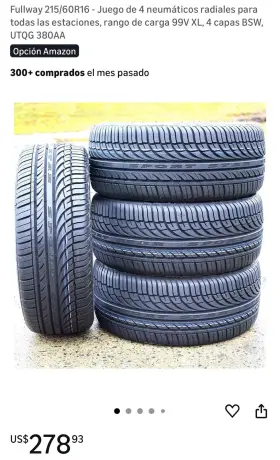 60r16 Fullway Tires 99vxl Neum Ticos 215/60r16 Nuevos Tire Set Of 2 New