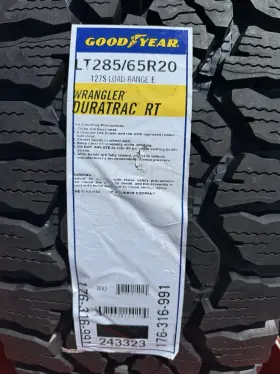 176316991 Goodyear Qty 4 Lt285/65r20 Wrangler Duratrac Rt 127s Load Range E Tires No Rim