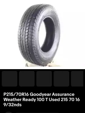 767819537 Goodyear P215/70r16 Assuranceweather Ready 100 T Used 215 70 169/32nds 767819537 Goodyear P215/70r16 Assuranceweather Ready 100 T Used 215 70 169/32nds