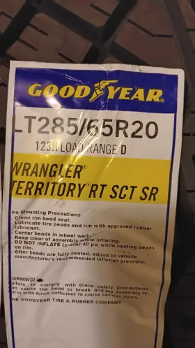 8634324 Goodyear Wrangler Territory Lt285/65r20 8 Ply Rt Sct Sr To Acoustic Cybertruck 8634324 Goodyear Wrangler Territory Lt285/65r20 8 Ply Rt Sct Sr To Acoustic Cybertruck