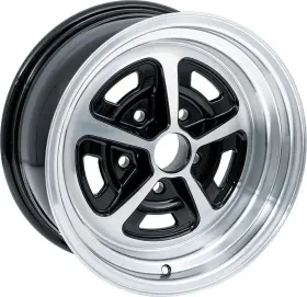 A95507570 Legendary Wheels Magnum 500 15x7 5x4.75 4.25 Backspace Gloss Black 1955-81