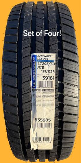 Michelin 39161 Four Brand New Lt295/70r18 129/126r Load Range E Defender Ltx M/s Tires