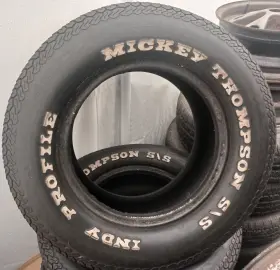 G60-14 Mickey Thompson 87t76f Indy Profile S/s Raised White Letter Fat Tires Pair