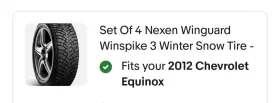 Nexen 55r/18 Set Of 4 Winter Winspike Tires With Rims