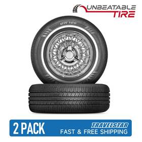 Travelstar Ll-pcr008 Set Of 2 Un106 235/75r15 105s 18mm White Wall Passenger Car Tires