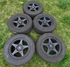 110116088 Yokohama 265/60r18 Geolandar X-at Tires With Kmc Satin Black Wheels 5x112