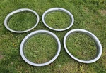 Set Of 4 Stainless Beauty Rings 15" Rally Wheels Trim Rims Used. Price: $69.00.
