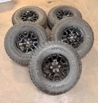 Set Of Used 17" Oem Ford Bronco Raptor Black Rims 37/12.50R17 Bfgoodrich At Lt. Price: $2195.00.