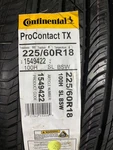 New 225 60 18 (100H) Continental Pro Contact Tx All Season Tires. Price: $208.05.
