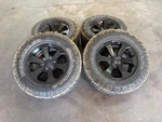 Set Of Used '19-'26 Ram 1500 Black Rims 275/70R18 Goodyear Wrangler Duratrac Lt. Price: $1195.00.