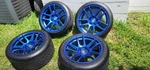 Esr CS8 Wheelset 10.5 18X9.5 5X114.3 Gloss Apex Blue Rims Tires 295-35-18 Used. Price: $1377.50.