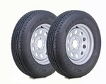 Rockman Trailer Tire Assembly ST205/75R15 8-PLY Silver Mod Rim Lug On 4.5" New. Price: $248.99.