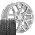 14078 Chrome 20X9 Wheels & 275/55R20 Goodyear Tires Set 6X5.5 +28ET New. Price: $2220.00.