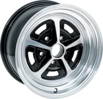Legendary Wheels; Magnum 500 15X8; 5X4.75; Backspace; Gloss Black; 1955-81 New. Price: $255.99.