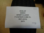 Dunlop Sport Classic 215 70 98W Sl Performance Radial Tire 629952 BQ4 New. Price: $399.49.