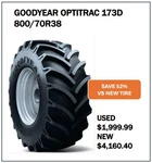 800/70R38 Goodyear Opti Trac #6601 Used. Price: $1999.99.